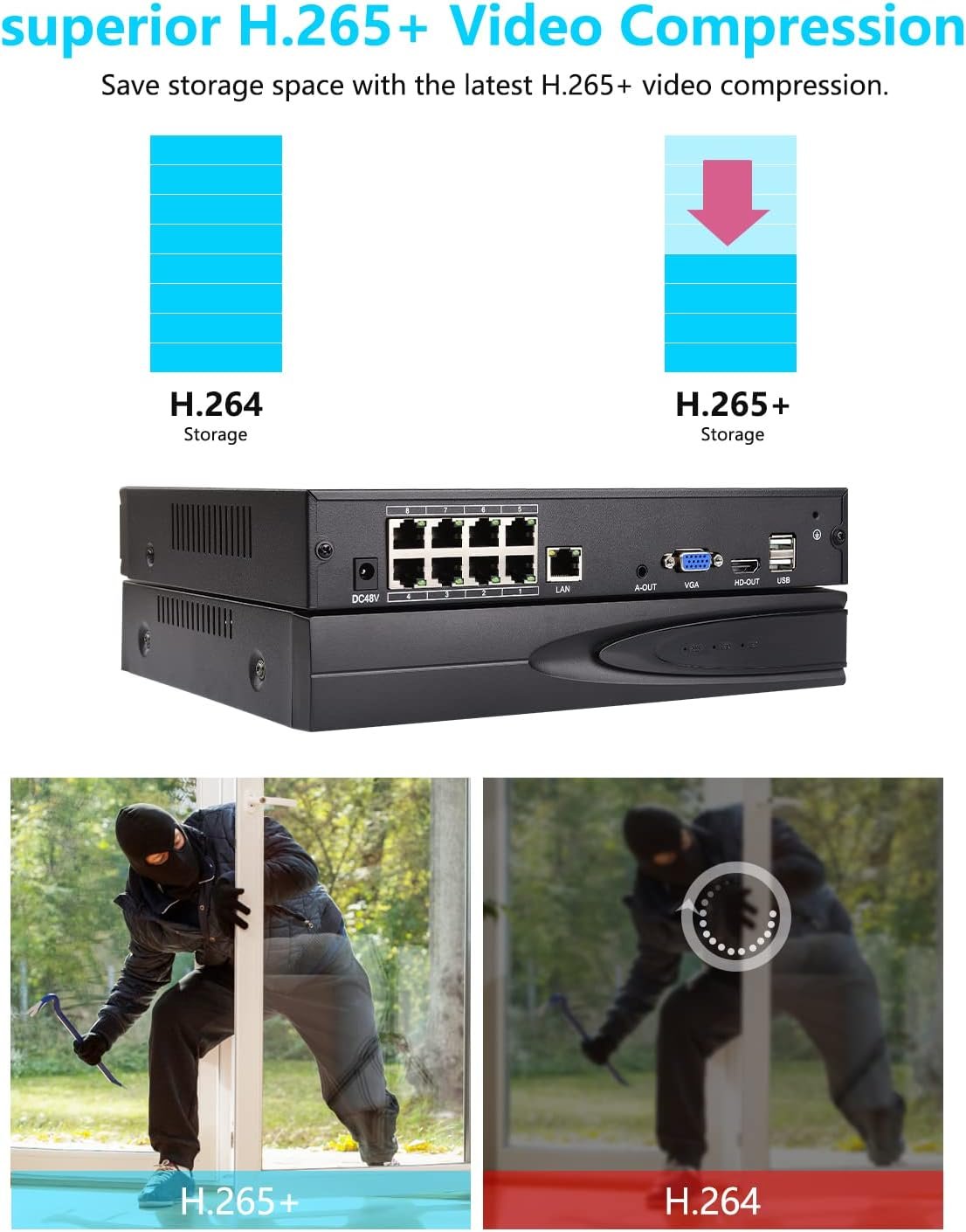 T5N8P51-KIT 5MP 8CH POE BULLET KIT SEETONG HS 85258003 - Imagen 6