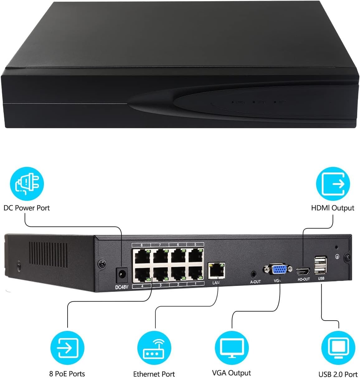 T5N8P51-KIT 5MP 8CH POE BULLET KIT SEETONG HS 85258003 - Imagen 4