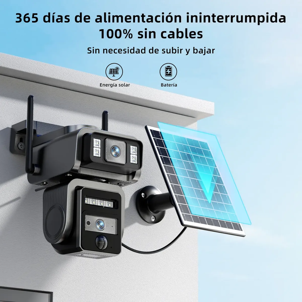 AJ19 + 128GB Cámara De Vigilancia Solar Wifi Con Doble Lente - Imagen 3
