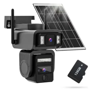 AJ19 + 128GB Cámara De Vigilancia Solar Wifi Con Doble Lente
