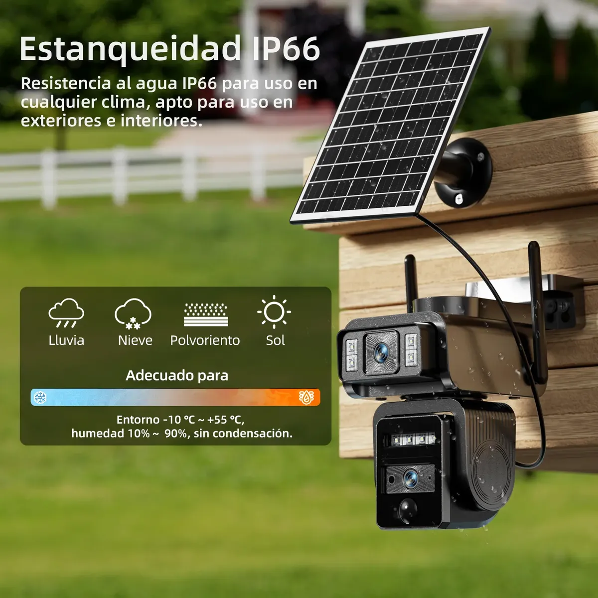 AJ19 + 128GB Cámara De Vigilancia Solar Wifi Con Doble Lente - Imagen 7