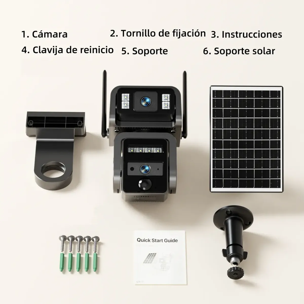 AJ19 + 128GB Cámara De Vigilancia Solar Wifi Con Doble Lente - Imagen 10