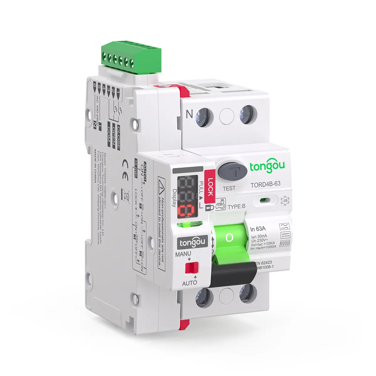 RCD TOSAR+RD4B-2P INTERRUPTOR DIFERENCIAL TIPO B AUTO REARMABLE 63A 30mA HS 85369025